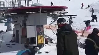 Сломаный подъёмник в Грузии на горнолыжном курорте.