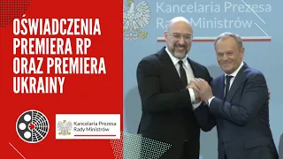 Oświadczenia premiera Donalda Tuska oraz premiera Ukrainy Denysa Szmyhala