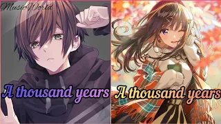 Nightcore - A thousand years ( Lyrics )