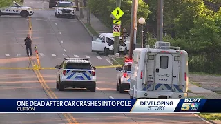 Coroner: 1 dead after car crashes into pole Thursday morning in Clifton