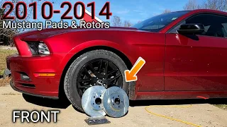 2010-2014 Ford Mustang Front Brakes Pads & Rotors Replacement *Detailed*