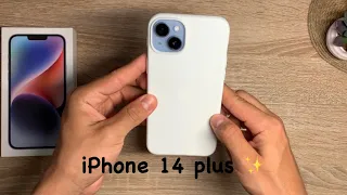 iPhone 14 plus unboxing 2023 (blue) l aesthetic unboxing + accessories