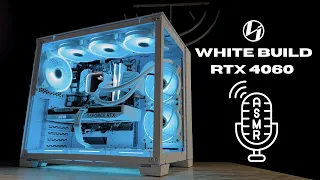 Relaxing ASMR White PC build | RTX 4060 | Ryzen 5 5600X