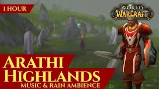 Arathi Highlands- Music & Rain Ambience (1 hour, 4K, World of Warcraft Vanilla)