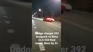 2014 CLS 550 Benz rwd tuned vs 2019 Dodge Charger 392 Scat. Benz by 3+.