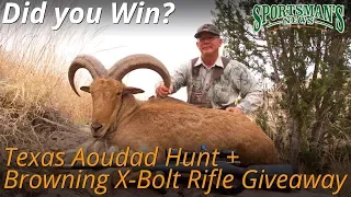 Pro Member Drawing for Texas Aoudad Hunt + Browning X-Bolt Rifle