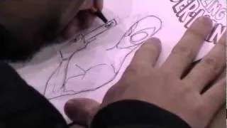 Humberto Ramos sketches Spider-Man at Wizard World Atlanta 2010 (part one)