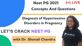 Diagnosis of Hypertensive Disorders in Pregnancy | Target NEET PG 2021 | Dr. Shonali Chandra