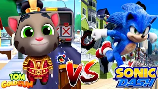 Talking Tom Gold Run VS Sonic Dash Кто Круче? Генерал Том VS Юный Соник