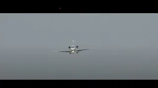 Landing in storm   Challenger 300