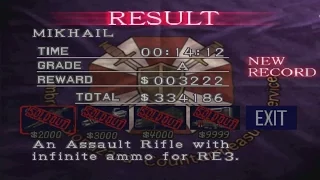 Resident Evil 3 The Mercenaries Mikhail Time 14:12 Reward 3222 $