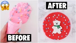 EXTREME HOLIDAY SLIME MAKEOVERS *fixing my old and ugly slimes*