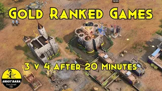 Gold Ranked AOE4 - 4v4 turns into 3v4 - Can Team 1 Hold On?