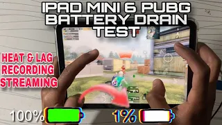 iPad Mini 6 PUBG Battery Drain Test 100% to 0% | Heat & lag | Recording & Streaming | BRO GAMING