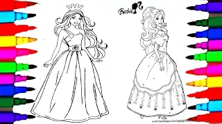 Learn Colors by Drawing Pages Coloring Barbie Princess Coloring Pages l Disney Barbie 2