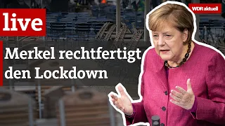 Pressekonferenz mit Bundeskanzlerin Merkel zum "Lockdown light" | WDR aktuell