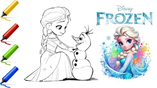 Disnep Frozen Elsa & Olaf Coloring |Coloring Videos For Kids #coloring #colorfulkidsss#Disnepfrozen