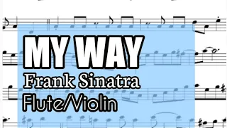 My Way Flute Violin Sheet Music Backing Track Play Along Partitura