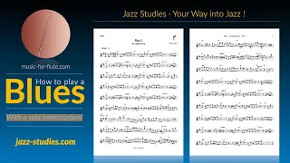 How to play a jazzy Blues in G - with solo transcription for flute #jazz #sheetmusic #flute