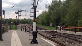 Arriva GTW komt door en Arriva FLIRT komt aan in station Schin op Geul