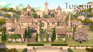 I BUILT AN ENTIRE VILLAGE IN THE SIMS! - Tuscan Village 🌻 - The Sims 4 Speedbuild | NO CC