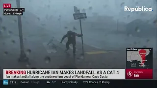 Periodista es golpeado por un árbol que arrancó el huracán Ian que está en Florida