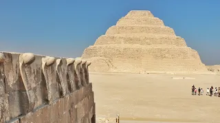 Djoser's Step Pyramid. The first monumental pyramid made of stone in Egypt.