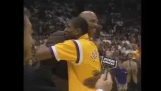 Kareem Abdul-Jabbar Lakers Jersey Retirement – 25 Year Anniversary