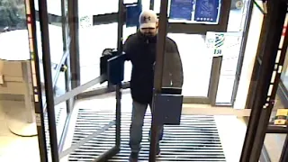 Surveillance footage of bank robbery suspect in Kelowna