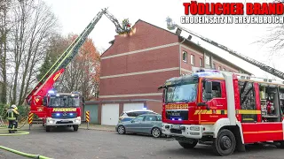 [GROßEINSATZ FEUERWEHR GREVENBROICH] - Wohnung in Vollbrand - Bewohner & Hund verstorben -