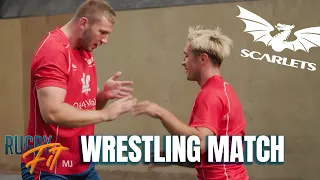 Strongman vs Small man: Wrestling training with Scarlets!