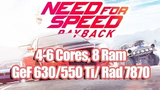 Need For Speed Payback на слабом ПК (4-6 Cores, 8 Ram, GeForce 630/550 Ti/ Radeon 7870)