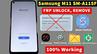 Samsung M11 (SM-M115F) U3 U4 U5 Frp/Google Account Bypass Android 12 /Not SmartSwitch/Not Alliance X