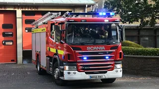 Dorset & Wiltshire Fire and Rescue - Redhill Fire Station Pump turning out with lights and sirens!