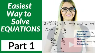 Solving Equations for Beginners - Part 1 -  One Step Equations, Two Step Equations