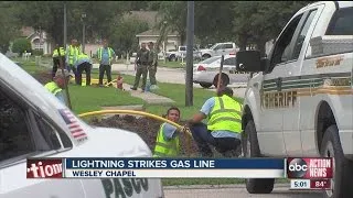 lightning strikes gas line