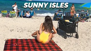 Beach Walk Sunny Isles Miami Florida 4K Silent Walking Tour
