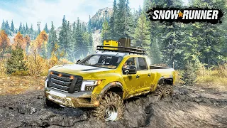 УСТРОИЛИ ГОНКИ ПО БЕЗДОРОЖЬЮ НА NISSAN TITAN 6X6! КТО БЫСТРЕЕ ДОБЕРЕТСЯ ДО ТОЧКИ! SNOWRUNNER Моды!