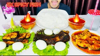 2KG FULL FISH FRY,🥵SPICY FISH GRAVY🤤🥵WITH 1KG RICE🤤#food#mukbang#asmr#asmrsounds