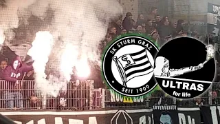 Sturm Graz Ultras in Ried - Pyroshow🧨