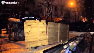 When A Barricade is Brought Down. December 10, 2013. Euromaidan, Kyiv, Ukraine.