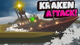 KRAKEN Drags Ship to the Bottom of the Ocean in Stormworks Sinking Survival!