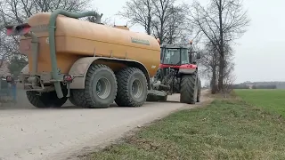 Rozpoczęcie Sezonu 2024- Gnojowica na dwa zestawy Massey Fergusony 🚜❤️