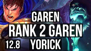 GAREN vs YORICK (TOP) | Rank 2 Garen, 3.6M mastery, 600+ games, Dominating | JP Master | 12.8