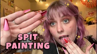 ASMR Spit Painting with Fun Props! Clicky Spitty Mouth Sounds, Personal Attention, + Rambling 💗✨👅