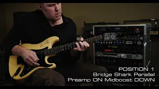 Dann Huff secret sauce. Bridge pickup running in parallel with the Tyler/Demeter Preamp.