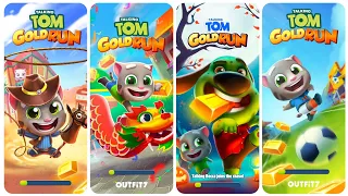 Talking Tom Gold Run Desert City vs China Update vs Halloween Update vs Piston Cup Update Gameplay