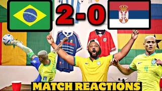 Brazil 2-0 Serbia | FIFA 2022 World Cup Full Fan Reactions | Richarlison