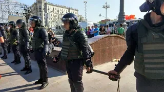 Пушкинская площадь в Москве. Митинг 5 мая 2018 г.