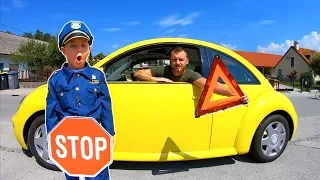 Ride on VW Bug Car & Tim Pretend Play Police Officer